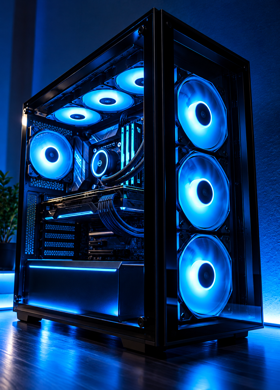 Custom gaming PC build with RGB lighting