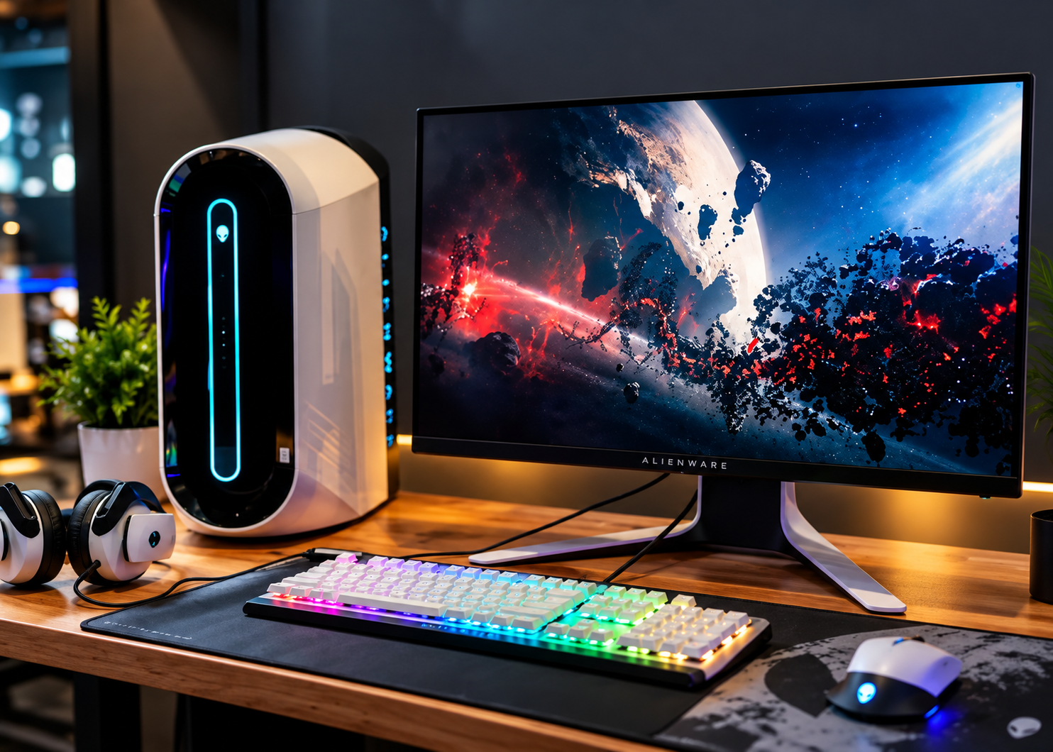 Desktop computer setup for work and gaming